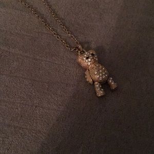 NEW Gold moving teddy bear necklace